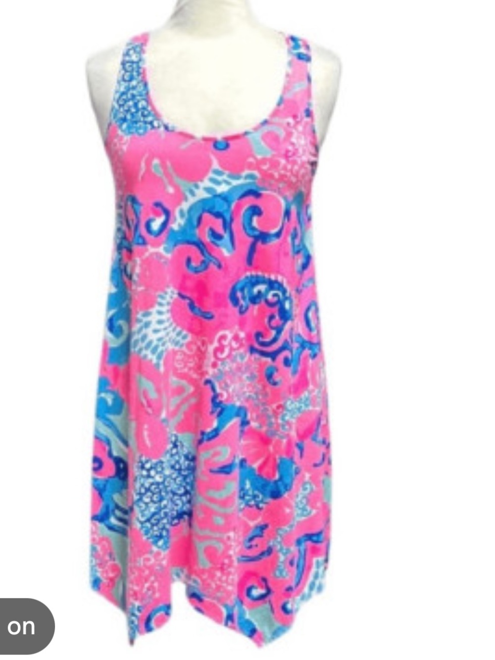 Lily Pulitzer “Melle” Tank Trapeze Dress size XS  “coral reef I’m so jelly”print